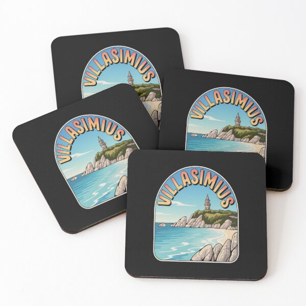 Item preview, Villasimius Retro Sticker – Sardinia Italy Vintage Beach Travel Art designed and sold by stickercuffs.