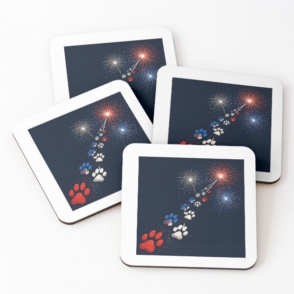 Item preview, Dog Paw Fireworks 4th of July Design Patriotic Puppy USA Independence Day Art designed and sold by PoojaArtLab.