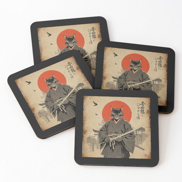 Item preview, Samurai Cat Japanese Art designed and sold by Littermin.
