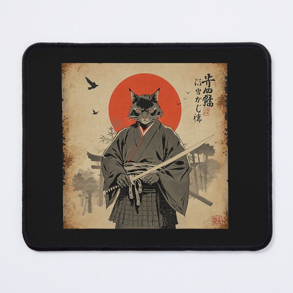 Item preview, Samurai Cat Japanese Art designed and sold by Littermin.