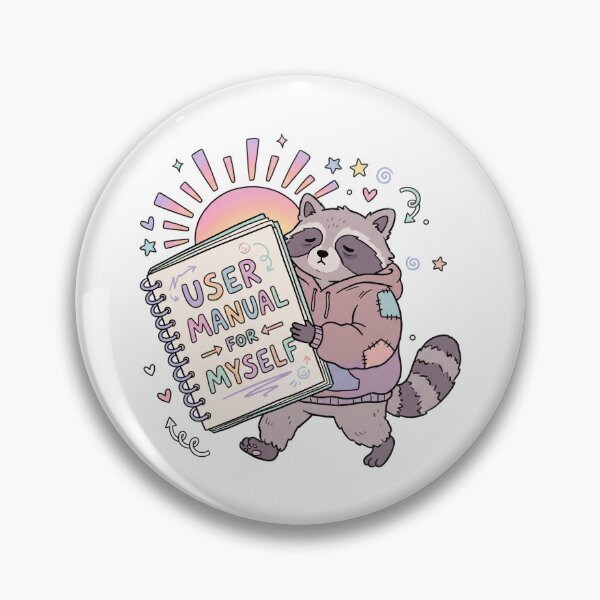 Item preview, User Manual For Myself — Raccoon Neurodivergent Self Discovery Art designed and sold by lenalenspod.