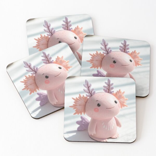 Item preview, Kawaii axolotl in pastel colors, 3D clay style designed and sold by Axokris.
