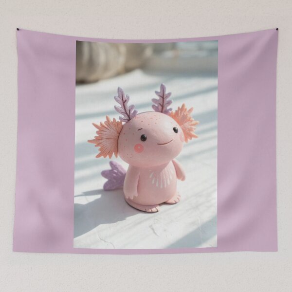 Item preview, Kawaii axolotl in pastel colors, 3D clay style designed and sold by Axokris.