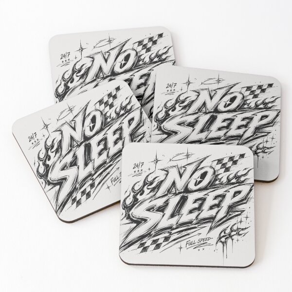 Item preview, NO SLEEP Racing Graffiti Typography | Chaotic Y2K Streetwear Art designed and sold by J&J's Creation.
