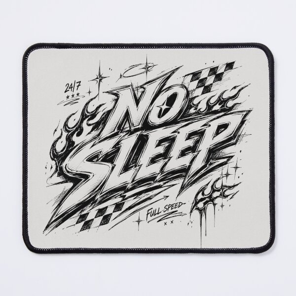 Item preview, NO SLEEP Racing Graffiti Typography | Chaotic Y2K Streetwear Art designed and sold by J&J's Creation.