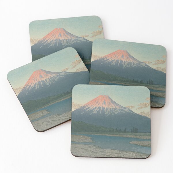 Item preview, Majestic Red Fuji Over River: Vintage Japanese Woodblock Style designed and sold by vekotpu.