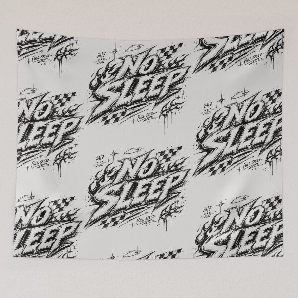 Item preview, NO SLEEP Racing Graffiti Typography | Chaotic Y2K Streetwear Art designed and sold by J&J's Creation.