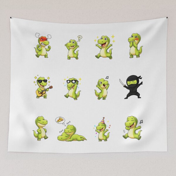 Item preview, Cute Brontosaurus Dinosaur Sticker Pack Emojis designed and sold by RamyGallery.