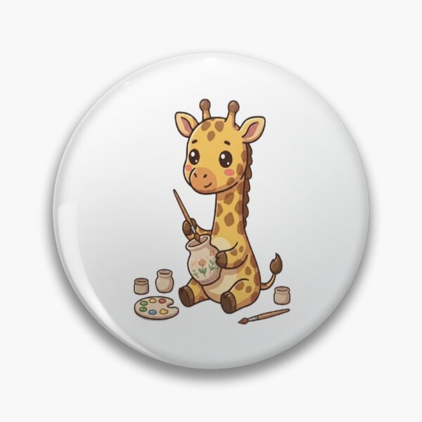Item preview, Cute Giraffe Painting Pottery Art designed and sold by Ella_Sketch.