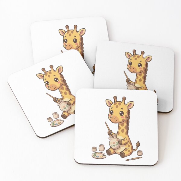 Item preview, Cute Giraffe Painting Pottery Art designed and sold by Ella_Sketch.