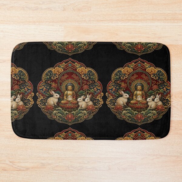 Item preview, Buddha with Rabbits – Mandala Lotus Spiritual Art | Tibetan Buddhist Zen Shirt designed and sold by Swiss Pam Studio.