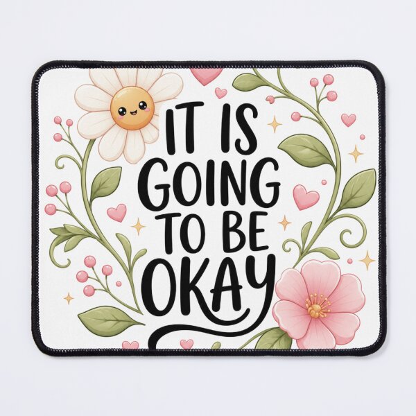 Item preview, It Is Going To Be Okay Kawaii Floral Wreath | Dark Botanical Positivity Aesthetic designed and sold by Dulxoz.