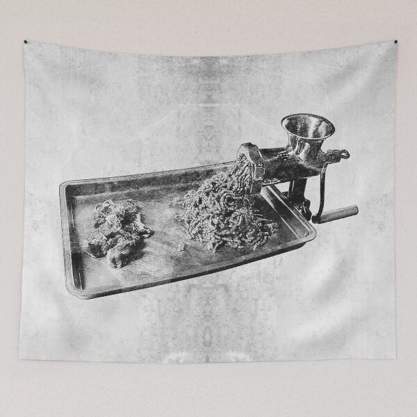 Item preview, Manual Meat Grinder In Use Dark Food Process Art designed and sold by Ghoul Enterprises.