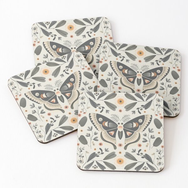 Item preview, Scandinavian Folk Art, Luna Moth With Flowers designed and sold by xiao xuans.