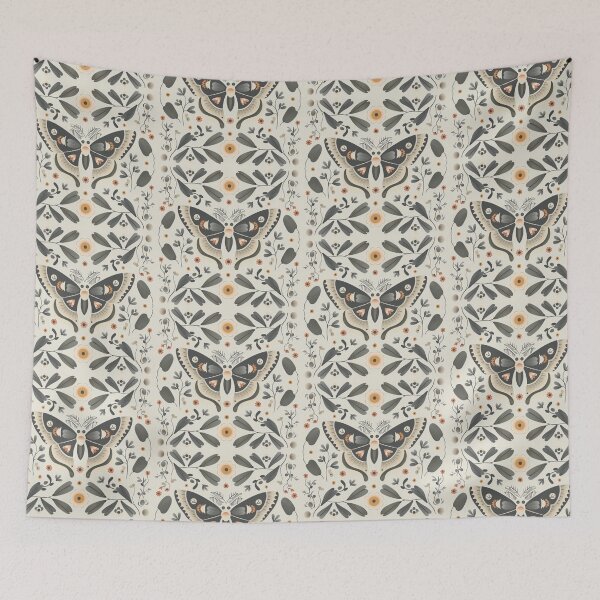 Item preview, Scandinavian Folk Art, Luna Moth With Flowers designed and sold by xiao xuans.