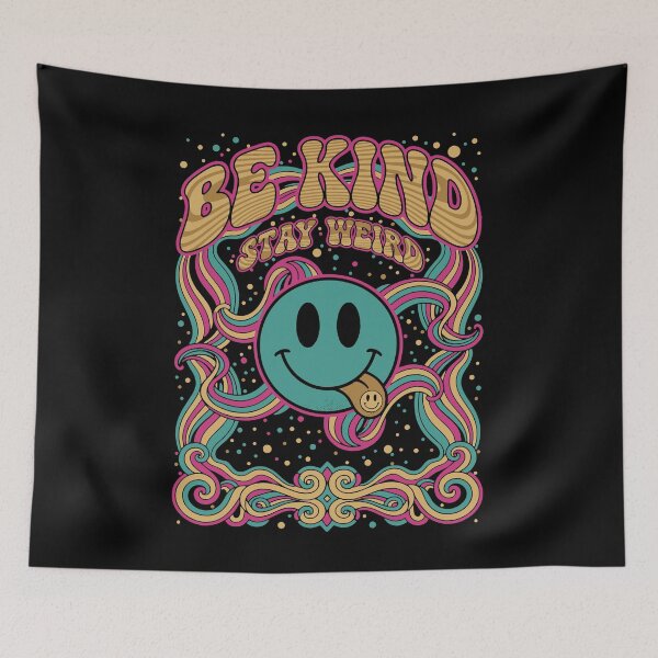 Item preview, trippy festival Be Kind Stay Weird hippie tie dye designed and sold by LuminOrb.