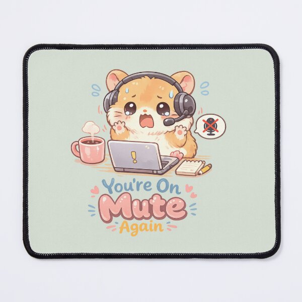 Item preview, Cute Kawaii Hamster "You're On Mute Again" | Funny Work From Home Meme designed and sold by PopCulturePixel.