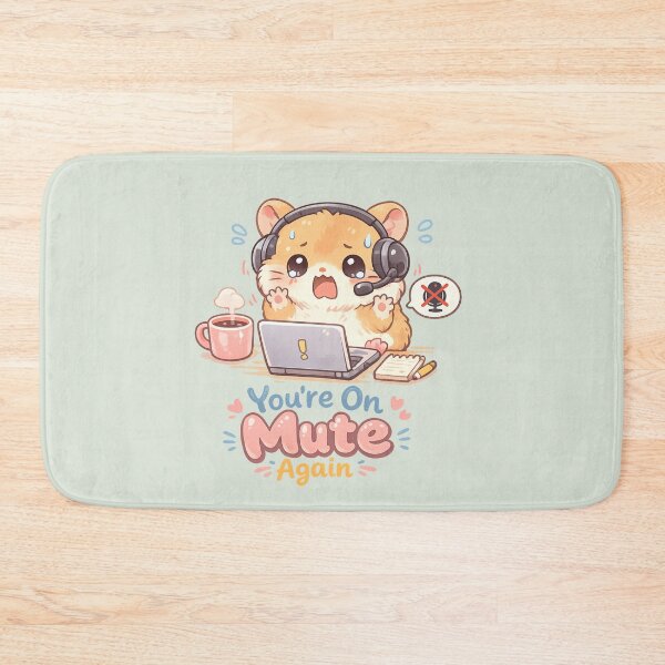 Item preview, Cute Kawaii Hamster "You're On Mute Again" | Funny Work From Home Meme designed and sold by PopCulturePixel.