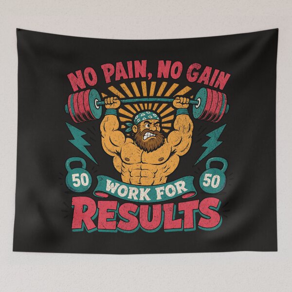 Item preview, Vintage Strongman No Pain No Gain designed and sold by AwesomeBeyondLimits.