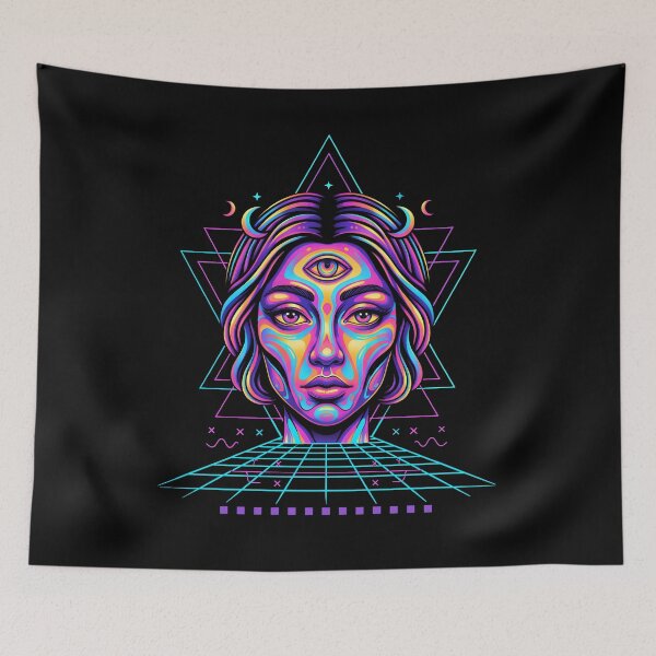 Item preview, trippy festival hippie rave techno vision designed and sold by LuminOrb.