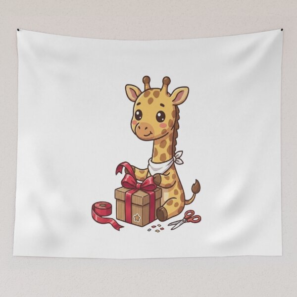 Item preview, Cute Giraffe Wrapping Birthday Gift designed and sold by Ella_Sketch.