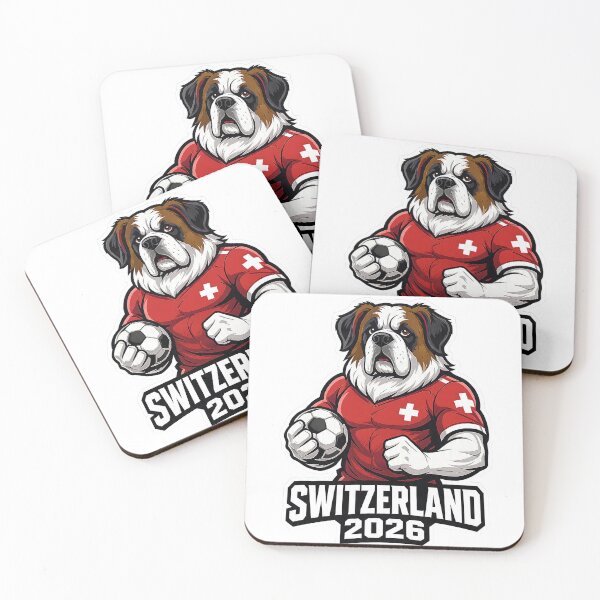 Item preview, Switzerland Saint Bernard 2026 - Swiss Alpine Football Soccer Mascot designed and sold by DrimitStore.