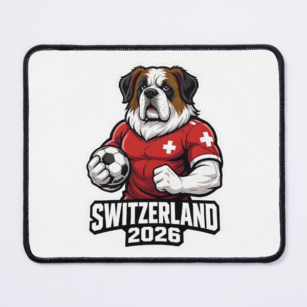 Item preview, Switzerland Saint Bernard 2026 - Swiss Alpine Football Soccer Mascot designed and sold by DrimitStore.