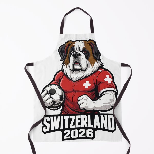 Item preview, Switzerland Saint Bernard 2026 - Swiss Alpine Football Soccer Mascot designed and sold by DrimitStore.