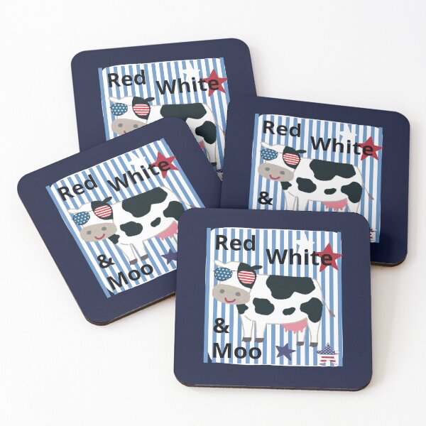 Item preview, Red White And Moo 4 th of July designed and sold by AnulaArt.
