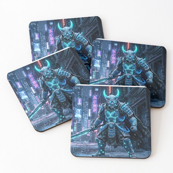 Item preview, Cyberpunk Oni - Winter Warrior of Neo Tokyo designed and sold by Neo Tokio.