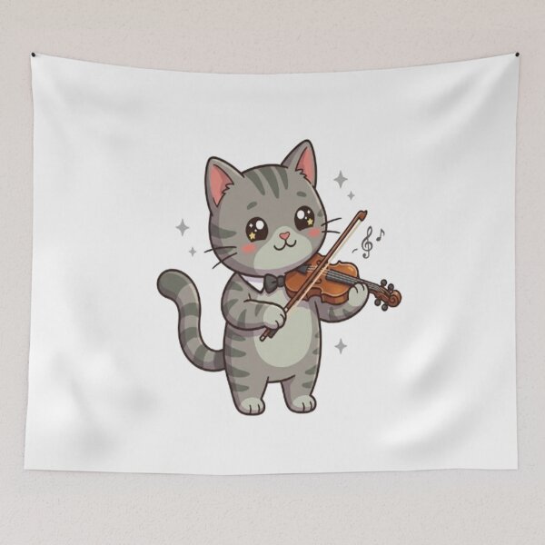 Item preview, Cute Cat Playing The Violin designed and sold by Ella_Sketch.