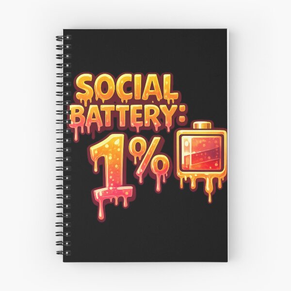 Item preview, Social Battery: 1% – Dripping Battery Typography Design designed and sold by Tadeusz1.