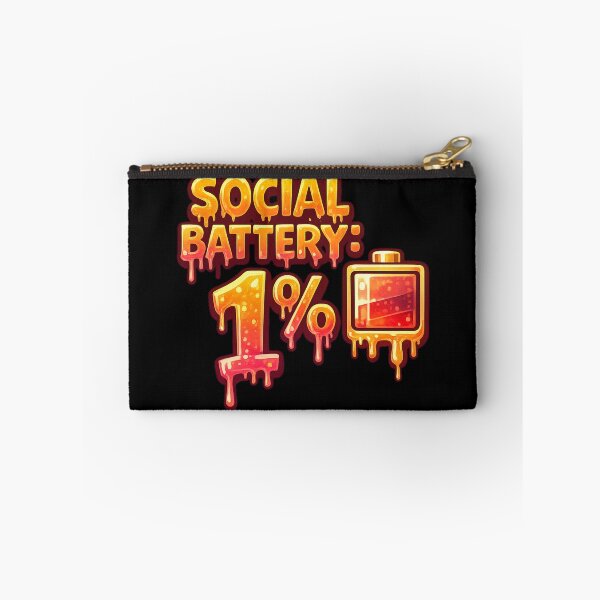 Item preview, Social Battery: 1% – Dripping Battery Typography Design designed and sold by Tadeusz1.