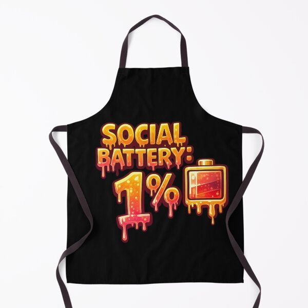 Item preview, Social Battery: 1% – Dripping Battery Typography Design designed and sold by Tadeusz1.