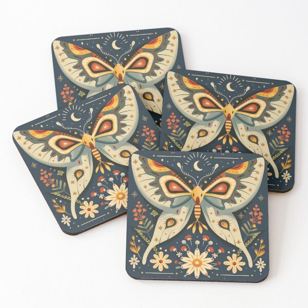 Item preview, Scandinavian Folk Art, Luna Moth With Flowers designed and sold by xiao xuans.
