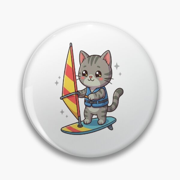 Item preview, Cute Cat Windsurfing Water Sport designed and sold by Ella_Sketch.
