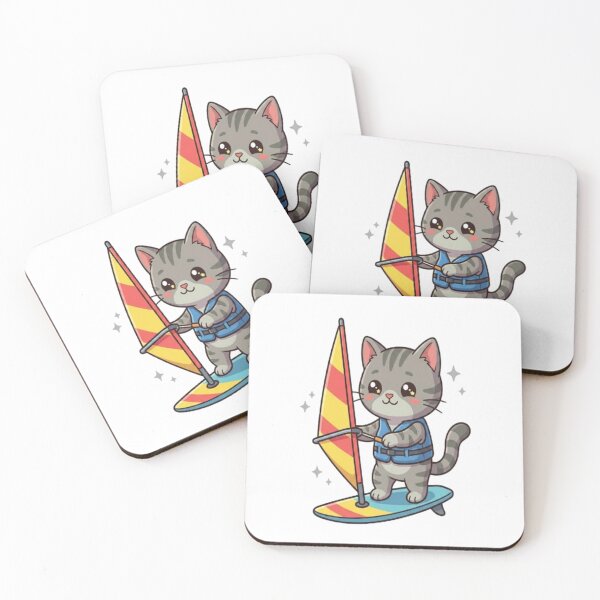 Item preview, Cute Cat Windsurfing Water Sport designed and sold by Ella_Sketch.