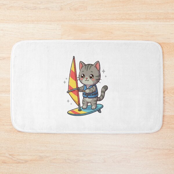 Item preview, Cute Cat Windsurfing Water Sport designed and sold by Ella_Sketch.