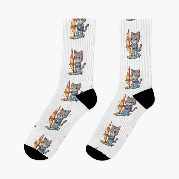 Item preview, Cute Cat Windsurfing Water Sport designed and sold by Ella_Sketch.