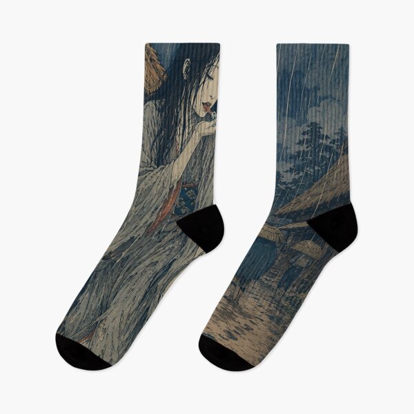 Item preview, Ame Onna's Rain - Vintage Japanese Ghost Ukiyo-e Woodblock  designed and sold by bapupa.