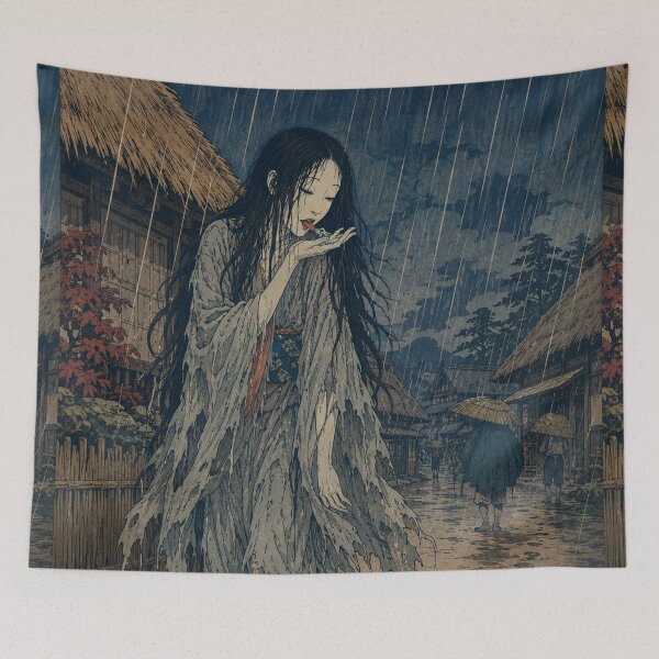 Item preview, Ame Onna's Rain - Vintage Japanese Ghost Ukiyo-e Woodblock  designed and sold by bapupa.