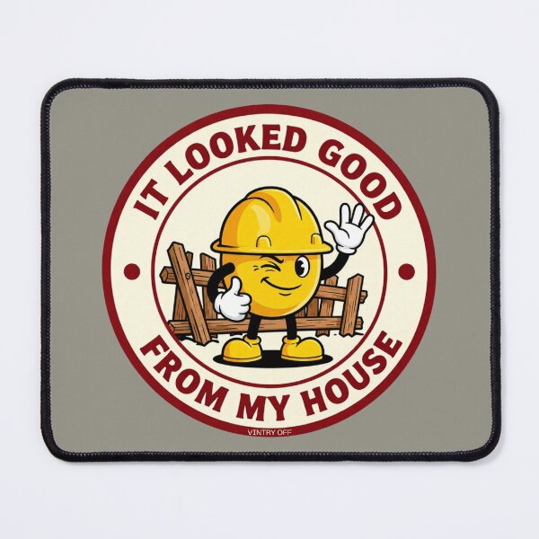 Item preview, Funny Retro Blue Collar Tradesman Worker's Helmet Graphic designed and sold by VintryOff.