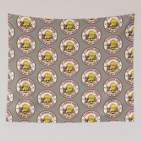 Item preview, Funny Retro Blue Collar Tradesman Worker's Helmet Graphic designed and sold by VintryOff.