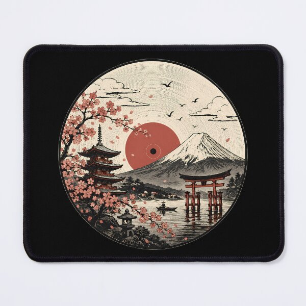 Item preview, LP Japan | Serene Japanese Landscape designed and sold by Funny Vintage Stickers And T-Shirts.