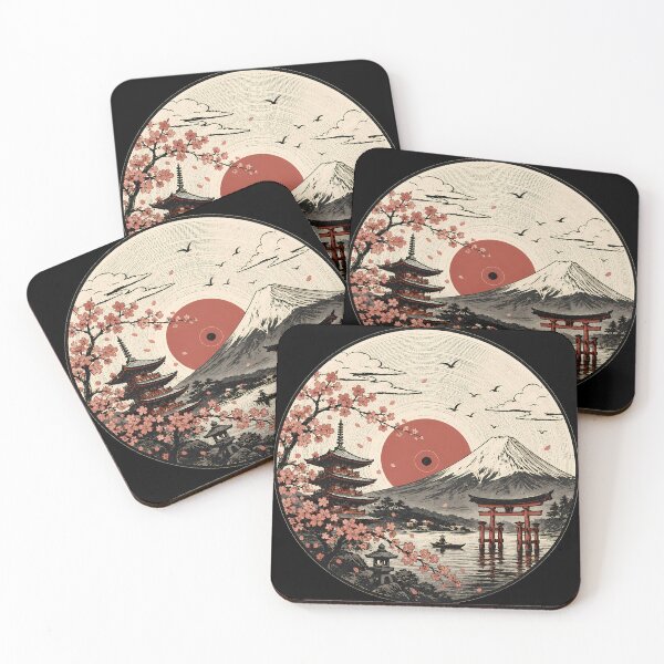 Item preview, LP Japan | Serene Japanese Landscape designed and sold by Funny Vintage Stickers And T-Shirts.