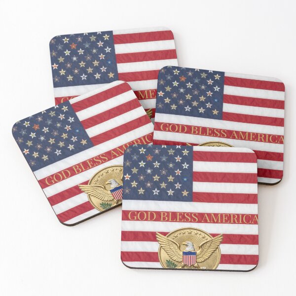 Item preview, 50 States USA Flag God Bless America designed and sold by Miedziakshop.