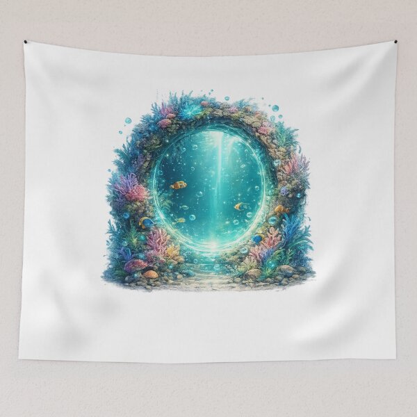 Item preview, Letter O Underwater Ocean Portal Coral Reef Fantasy Art designed and sold by irfanshikh.