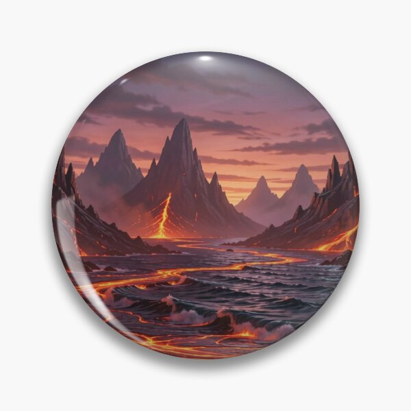 Item preview, Fiery volcanic landscape at night with glowing lava flows and dramatic sky atmosphere designed and sold by FotoworldEdel.