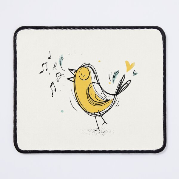 Item preview, Joyful Singing Yellow Bird Art Positive Vibes designed and sold by PixelQ.