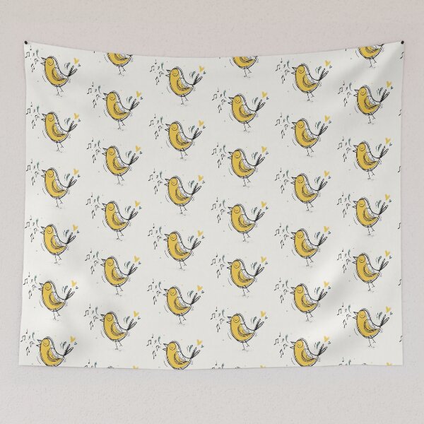 Item preview, Joyful Singing Yellow Bird Art Positive Vibes designed and sold by PixelQ.